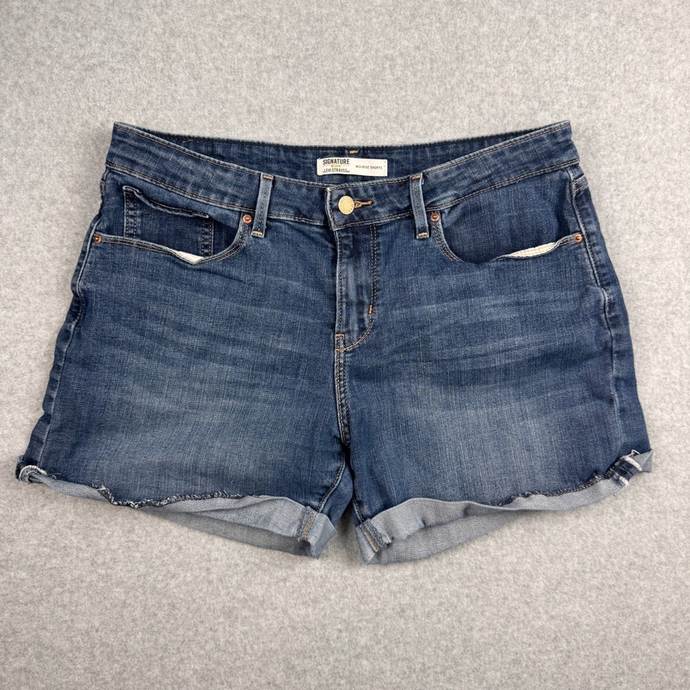 Levis Denim Shorts Womens 10 Mid Rise Signature Cuffed Stretch Jean 5 Pocket
